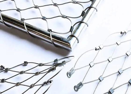 Infill Pegangan Pagar Kabel Baja Tidak Berkarat Mesh Balustrade