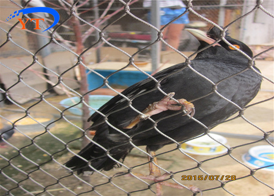 Aviary Fence Fleksibel Stainless Steel Cable Mesh Lubang 1,5 Mm 30 * 30 Mm
