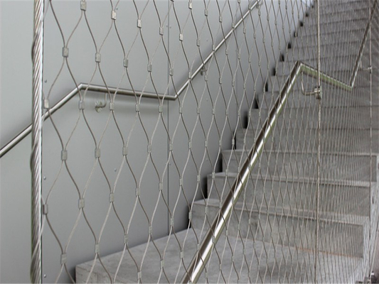 Tarik Tinggi Arsitektur Stainless Steel Knotted Rope Mesh Untuk Tangga Dan Jembatan