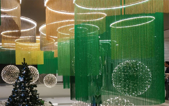 Tirai Tautan Rantai Logam 2mm Mesh CE Untuk Pintu